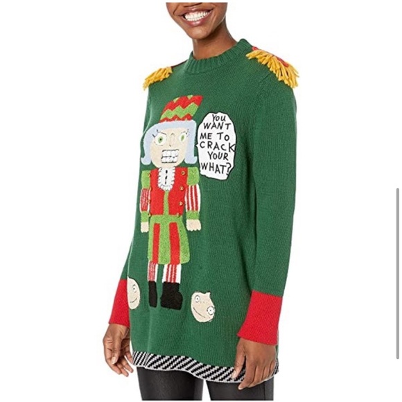 21. Dubgee Whoopi Goldberg Nutcracker Holiday Christmas Sweater NWT - Picture 3 of 16